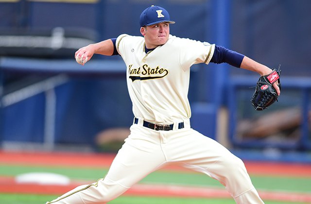 BaseballAmerica's tweet photo. #ConferencePreviews powered by @sluggernation: With Zach Willeman, @KentStBaseball is the team to beat in @MACSports https://t.co/pIdDREfxO8 https://t.co/NPdo2MqXue