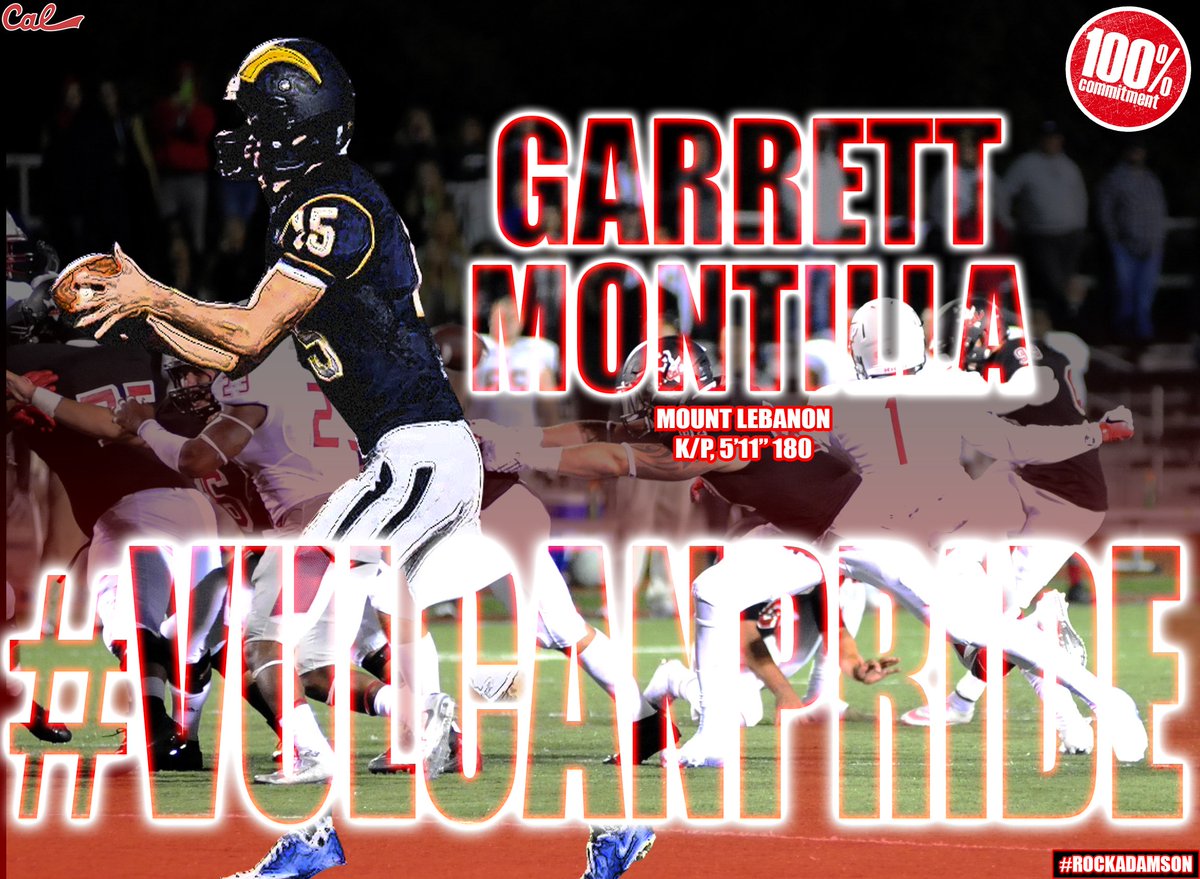 Excited to add K/P Garrett Montilla (Mount Lebanon, 5'11" 180) to the family! #VulcanPride #NSD17 ⚫️🔴