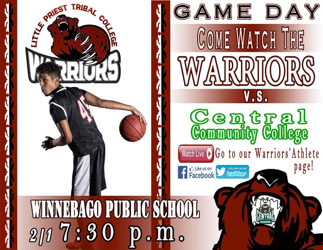 WinnebagoTribe's tweet photo. Game Day for LPTC Warriors! Tonight (2/1/17) at 5:30 pm. WPS Gym
@littlepriestwbb @littlepriestwbb @LittlePriestTC https://t.co/soqgu6vYBI