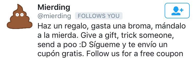 eduardolq19's tweet photo. Sabes que tu vida está completa cuando en Twitter te sigue #Mierding https://t.co/tKS5PMdkXL