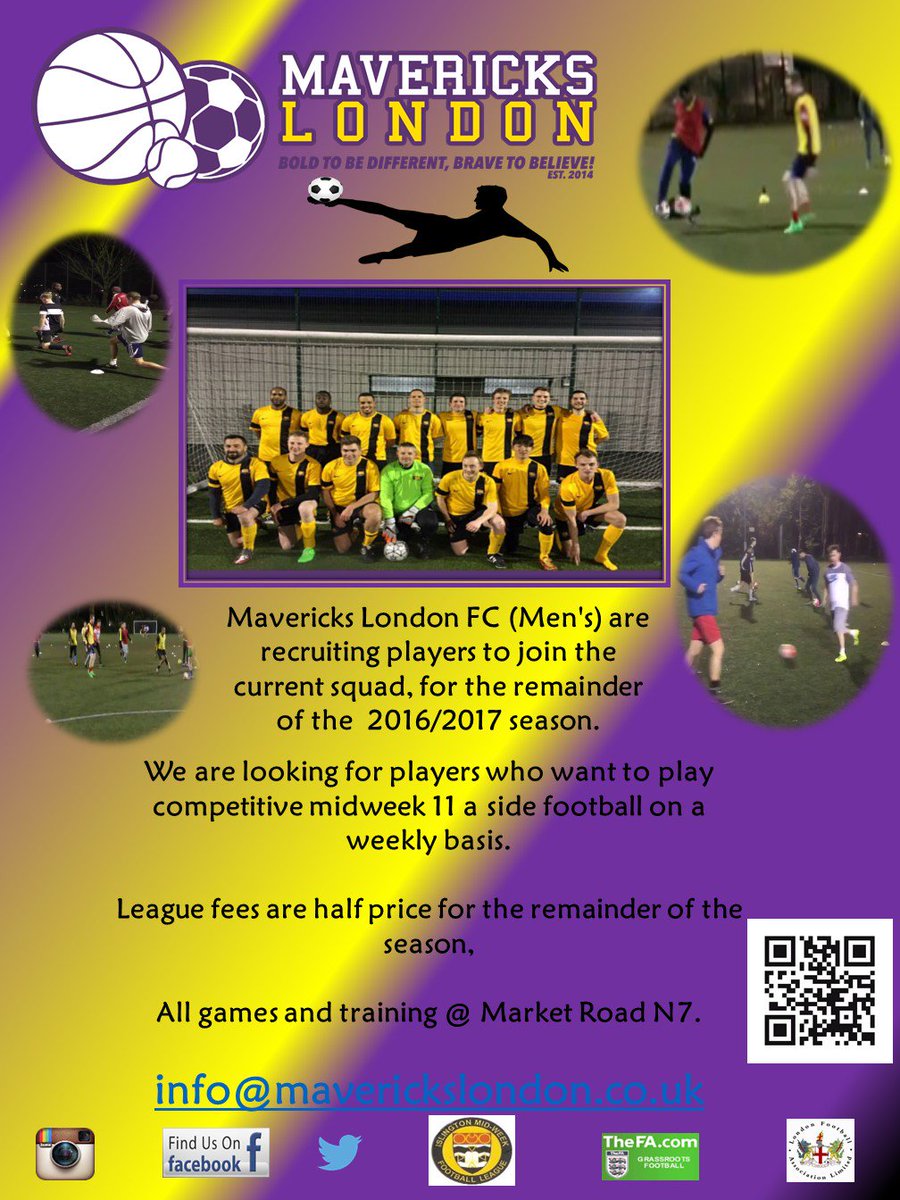 Maverickslondon's tweet photo. MLFC Men's: currently recruiting for the remainder of the season;@ukfootyfinder please RT https://t.co/1siN332SKO