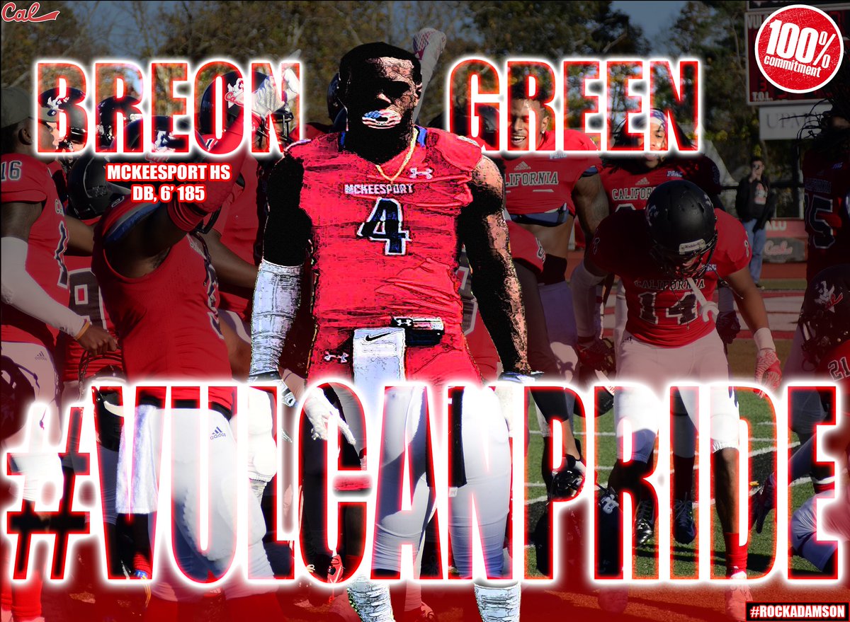 We go to the 'Port for our next commit! Welcome DB Breon Green (McKeesport, 6' 185) to Vulcan Nation! #VulcanPride #NSD17 ⚫️🔴