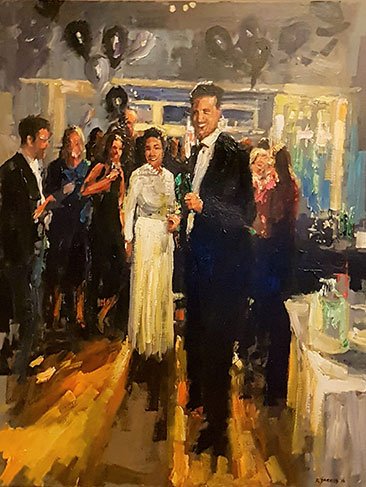 Live Painter Rob maakte dit prachtige doek. Er was maar één wens: het bruidspaar in het middelpunt. Meer zien? --> goo.gl/l5Ydn4