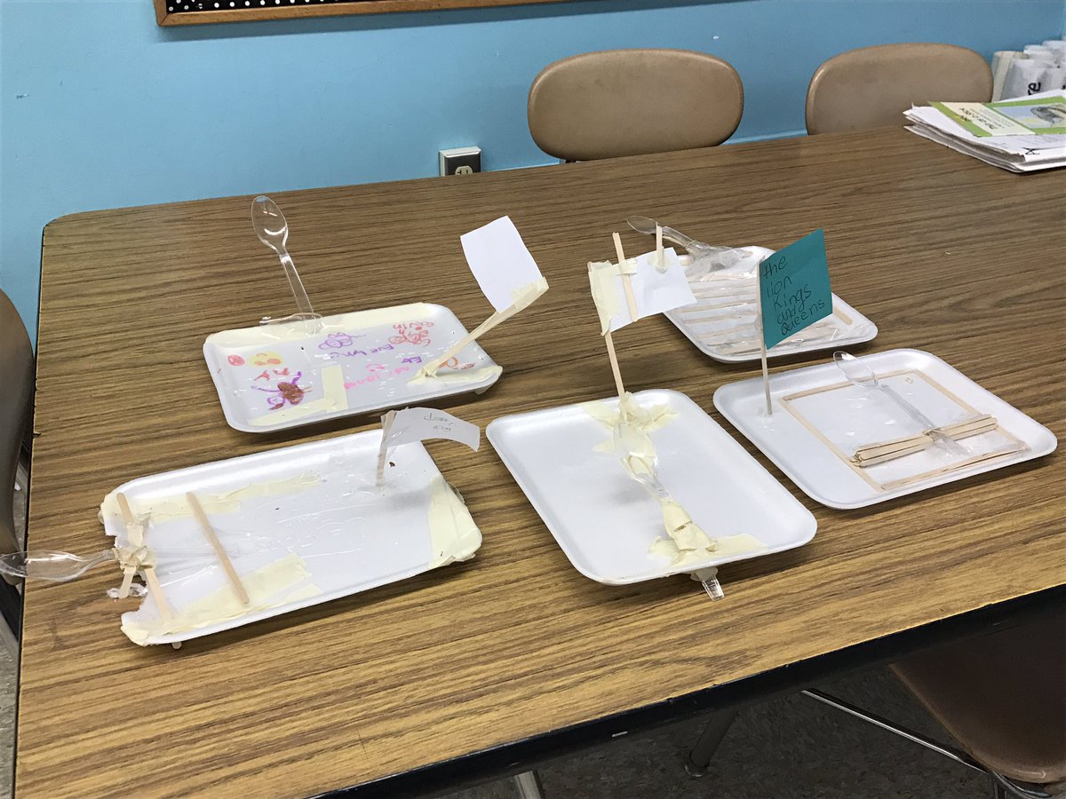 Student-built catapults! Hypotheses were made and tested. Now we are off to finalize our Lab Reports! #MTPSpride #WeRBayview