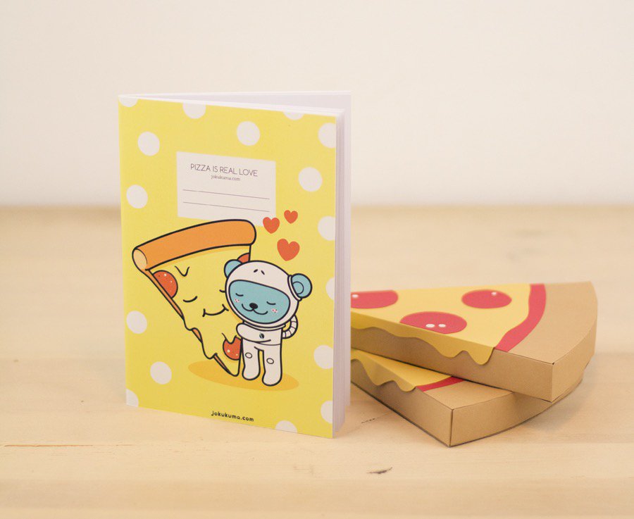 Jokukuma's tweet photo. New notebook for pizza lovers 🍕❤️😊  https://t.co/SkYGsGjuB0 https://t.co/PuLwKXQEWn