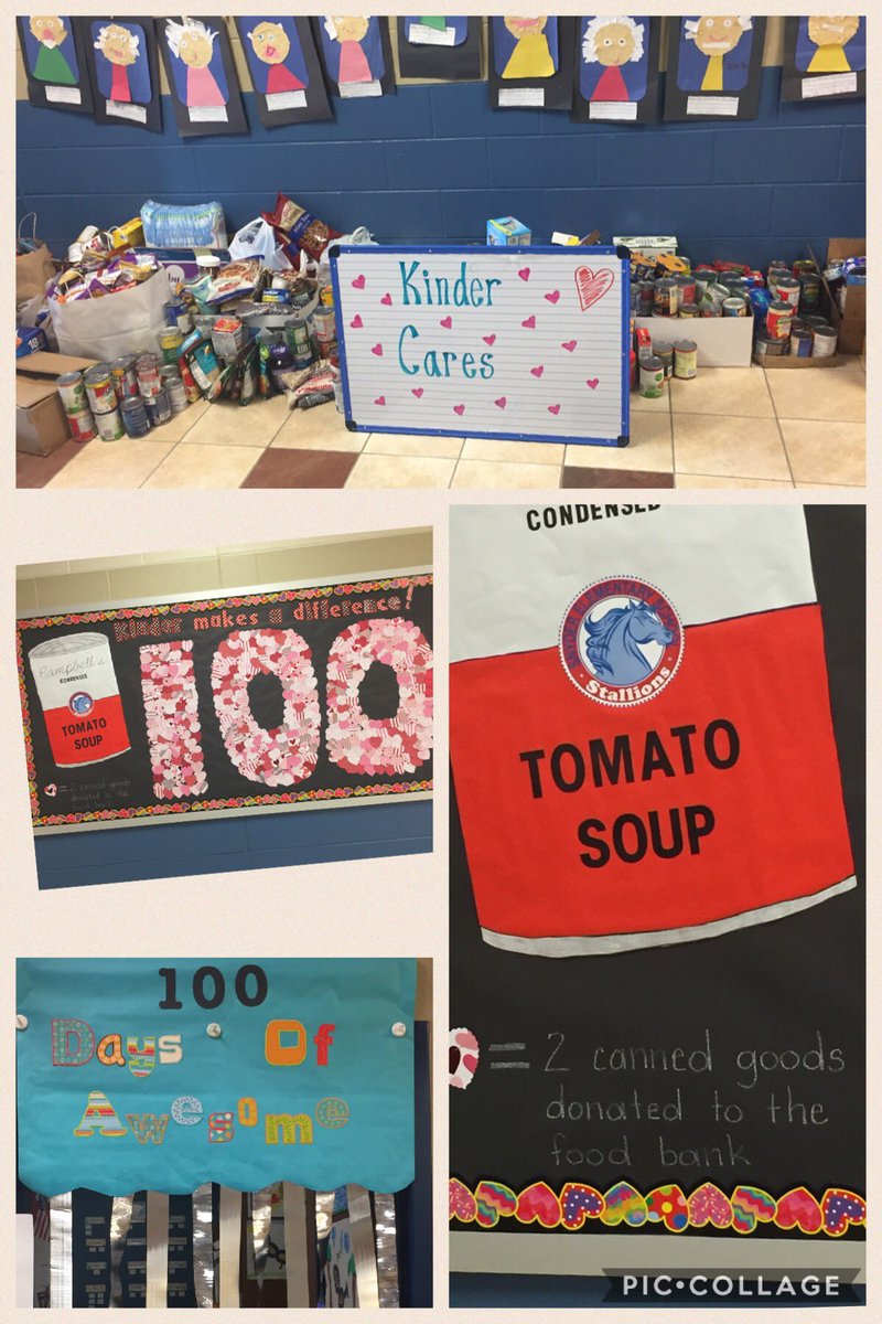 #snydershares Kinder Kiddos collected 100 cans for 100 days! 100 cans x 10 classes equals 1000 items for the food pantry! #kindercares