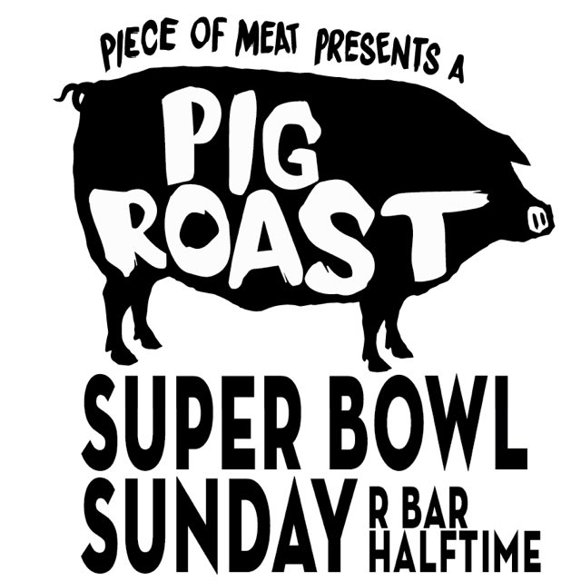 @pieceofmeatbutcher presents a Pig Roast. Super Bowl Sunday. Pig ready for halftime.