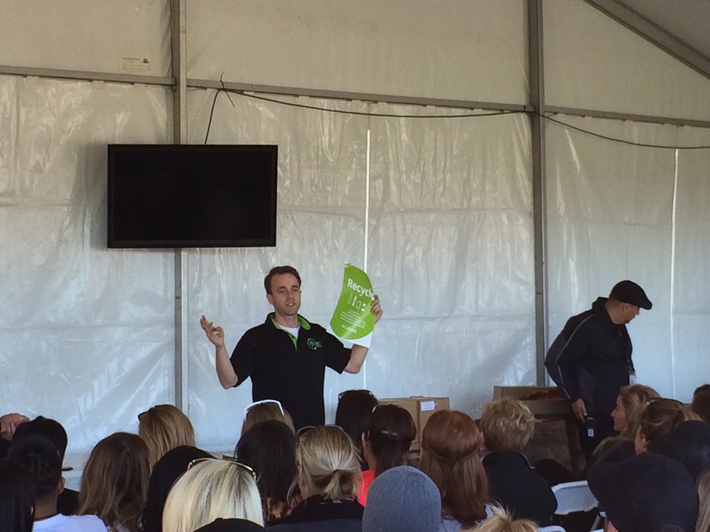 Diversion training w/ the incredible <a href="/MCulinaryAZ/">M Culinary Concepts</a> at the <a href="/WMPhoenixOpen/">WM Phoenix Open</a>. Great partner that helps make the #WMPO zero waste <a href="/WasteManagement/">WM</a>