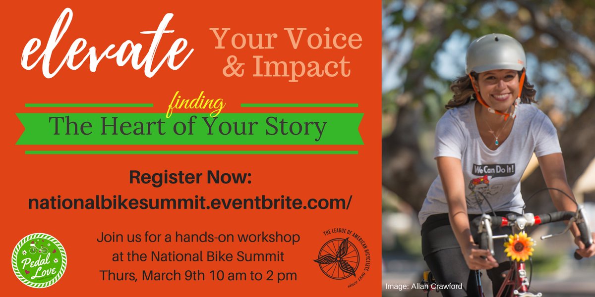 PedalLove's tweet photo. Own your story. Own your power. I'm teaching at the @BikeLeague's National Summit! Join me: https://t.co/aH9g4lFvA4 #NBS17 #WomenBike https://t.co/GppPKonxgj
