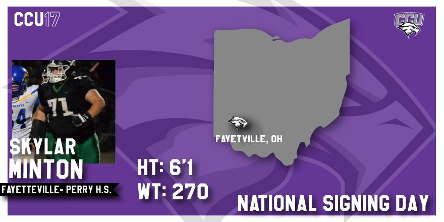 CCUFootball's tweet photo. We welcome Skylar Minton to the CCU Family!! 🏈

#NSD17 #CCUEagles https://t.co/eLZRlUhvTi