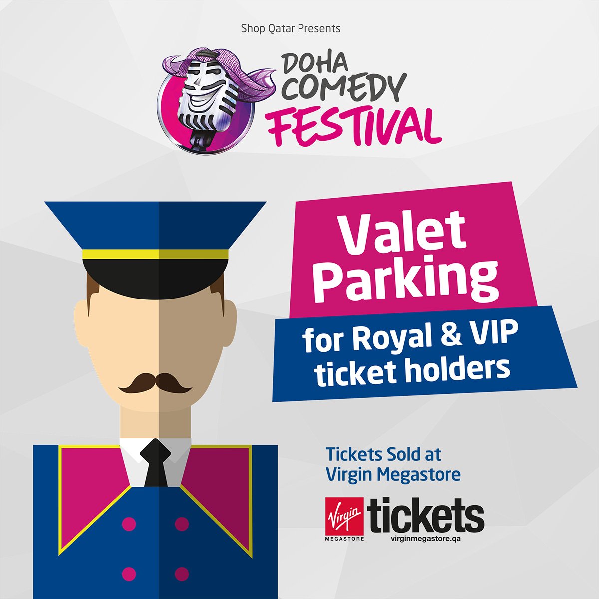 إذا كنت تحمل تذكرة رويال أو في أي بي ستحظى على خدمة ركن السيارات لدى زيارتك ل #مهرجان_الدوحة_للكوميديا. نراكم غداً