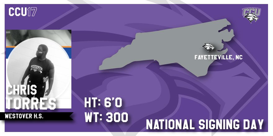 CCUFootball's tweet photo. We welcome Chris Torres to the CCU Family!! 🏈

#NSD17 #CCUEagles https://t.co/BwVej8F3si