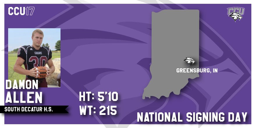CCUFootball's tweet photo. We welcome Damon Allen to the CCU Family!! 🏈

#NSD17 #CCUEagles https://t.co/OWdxqtslHt