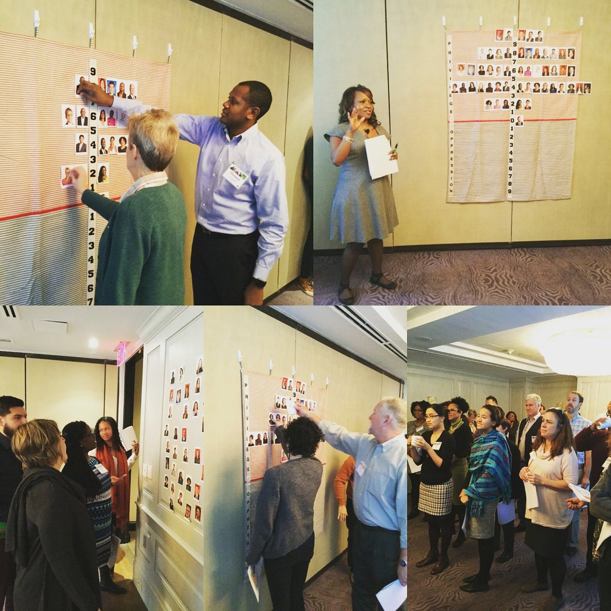 CultureofHlthLd's tweet photo. #CoHL17 Day 3: Leaders engage in Privilege and Oppression exercise as part of EDI. #LeadersLikeMe #EquitableLeadership #EquitableSpaces https://t.co/fMuohb4OAH