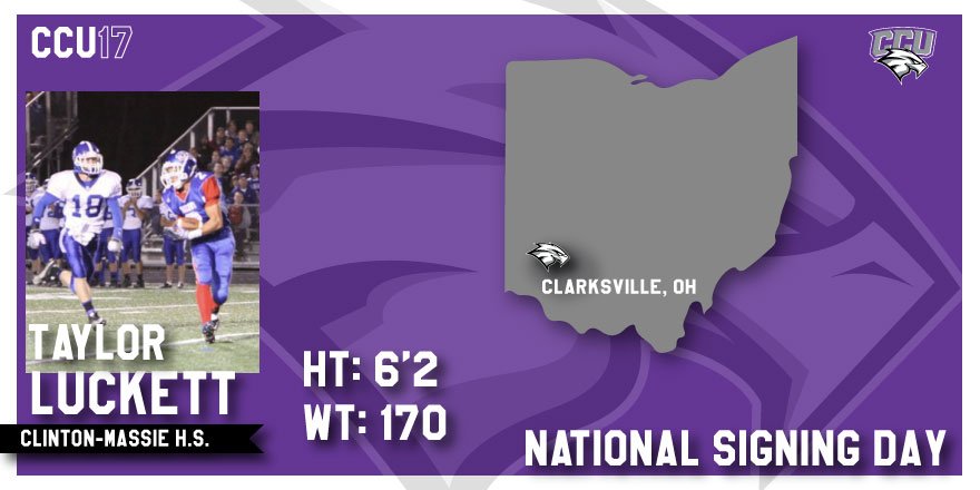 CCUFootball's tweet photo. We welcome Taylor Luckett to the CCU Family!! 🏈

#NSD17 #CCUEagles https://t.co/oO3SUqYgL1