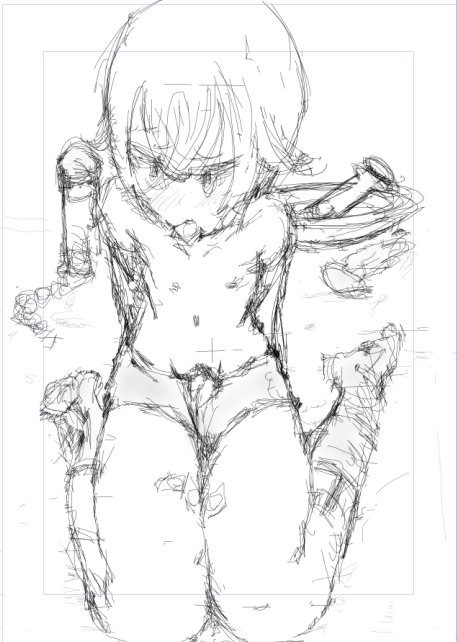 pixiv的には女性の閲覧数が多いが、メスになればホモじゃないという理論を信じて、夏コミも男性向けで申し込むことにした。「ホモじゃないんだよなぁ…お前がメスになるんだからな!」は、歴史に刻まれる名台詞。ということでサークルカット作成ついでに表紙のラフをざっと描く。 