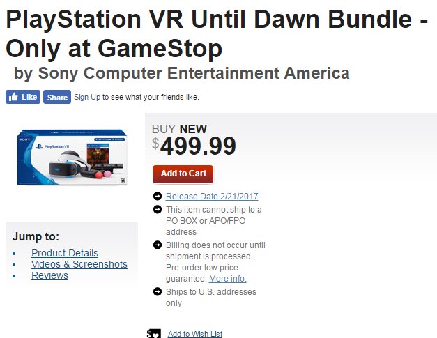 until dawn gamestop