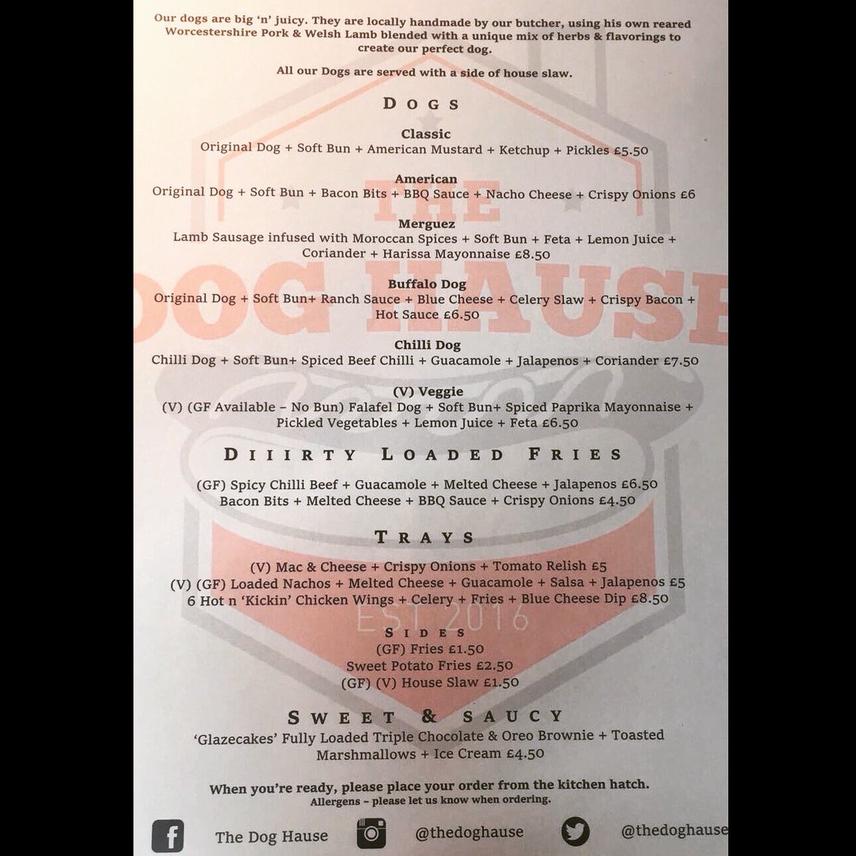 thedoghause16's tweet photo. Our Menu for @1000TradesJQ Tonight! Come try it out... You won't regret it 😋 #food #hotdog #doghause #Birmingham https://t.co/BZ9D3cDz6m