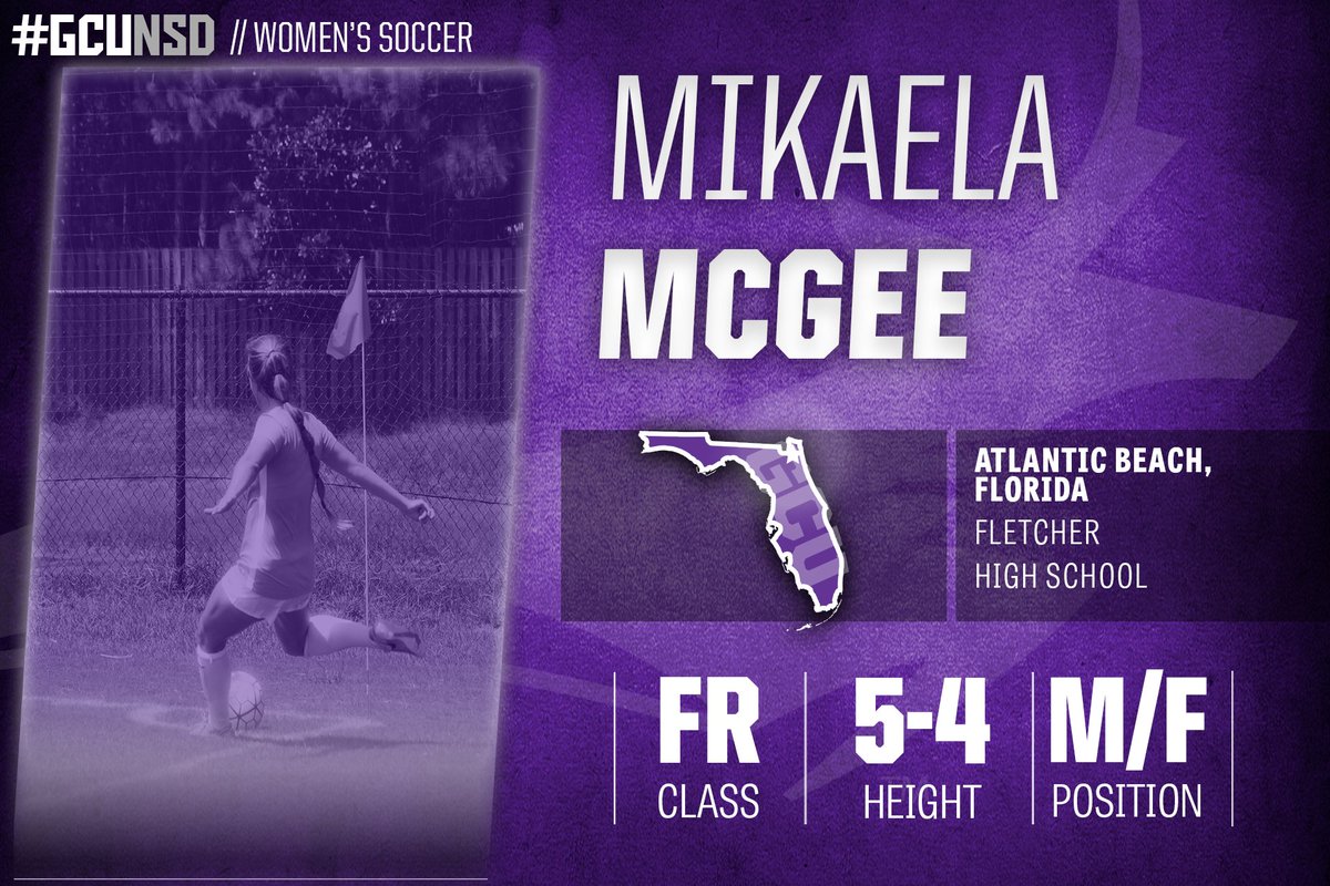 GCU_WSoccer's tweet photo. We are proud to announce the addition of @mikaelamcgee5 to the program. Welcome to the Lopes family! #LopesRising #GCUNSD https://t.co/y90YTxr09l