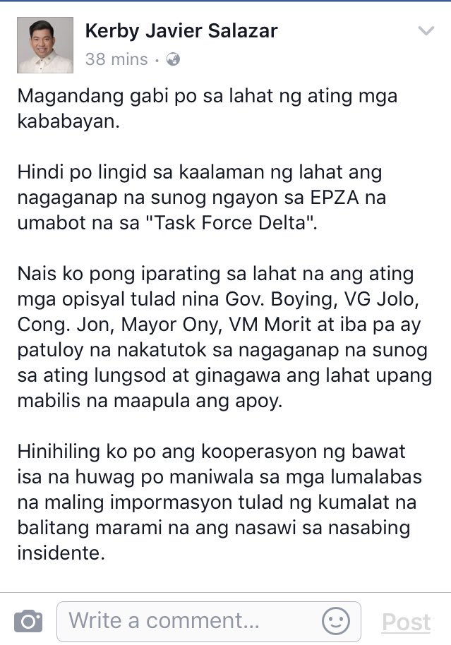 paolo_calalang's tweet photo. Statement of BM @SalazarKerby
#PrayForHTI https://t.co/RT2CR8cxlt