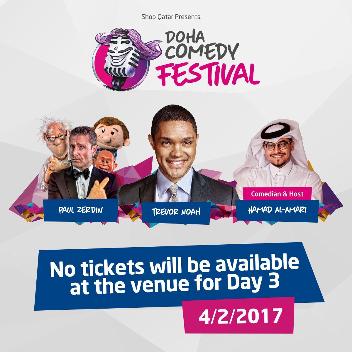 Attention: Day3 Tickets are completely sold out &amp; there won't be tickets available for sale <a href="/qncc/">QNCC</a>. See you soon at #DohaComedy