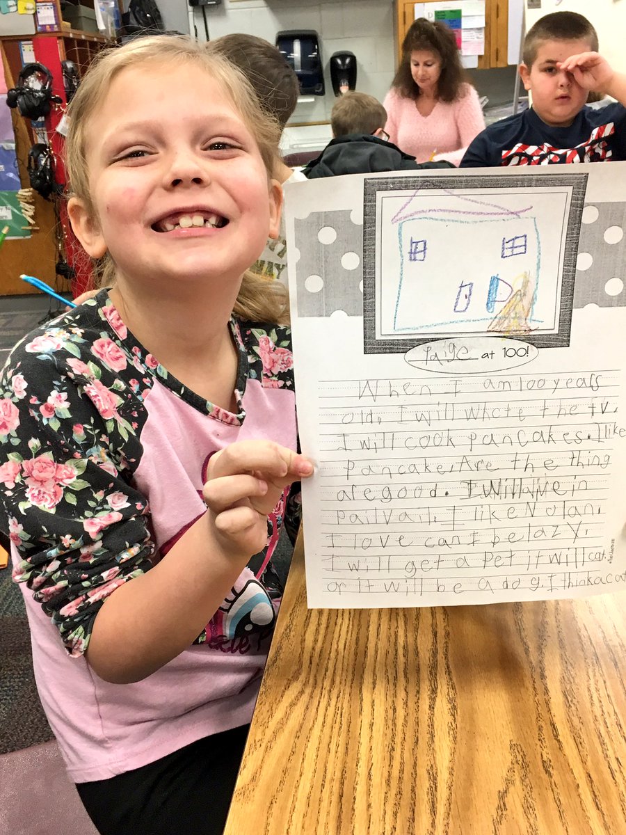 MrsStreeter2nd's tweet photo. 100th day of school today! We wrote about what we will look like when we are 100! 👴🏻👵🏻 https://t.co/OHDlE2PmZ8