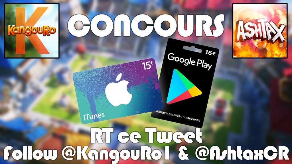 KangouRo1's tweet photo. 🎁New #CONCOURS 🎁

1 carte kdo de 15euros à gagner

RT + follow @AshtaxCR et @KangouRo1 

🍀Tirage le 15 février 2017 à 21h🍀 https://t.co/Ot2vS9mzZr
