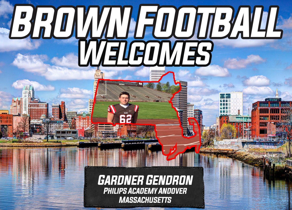 BrownU_Football's tweet photo. Please help us in welcoming Gardner Gendron, an offensive lineman from the state of Massachusetts, to the Brown Football family. #GoBruno https://t.co/pTk2gft1Vl