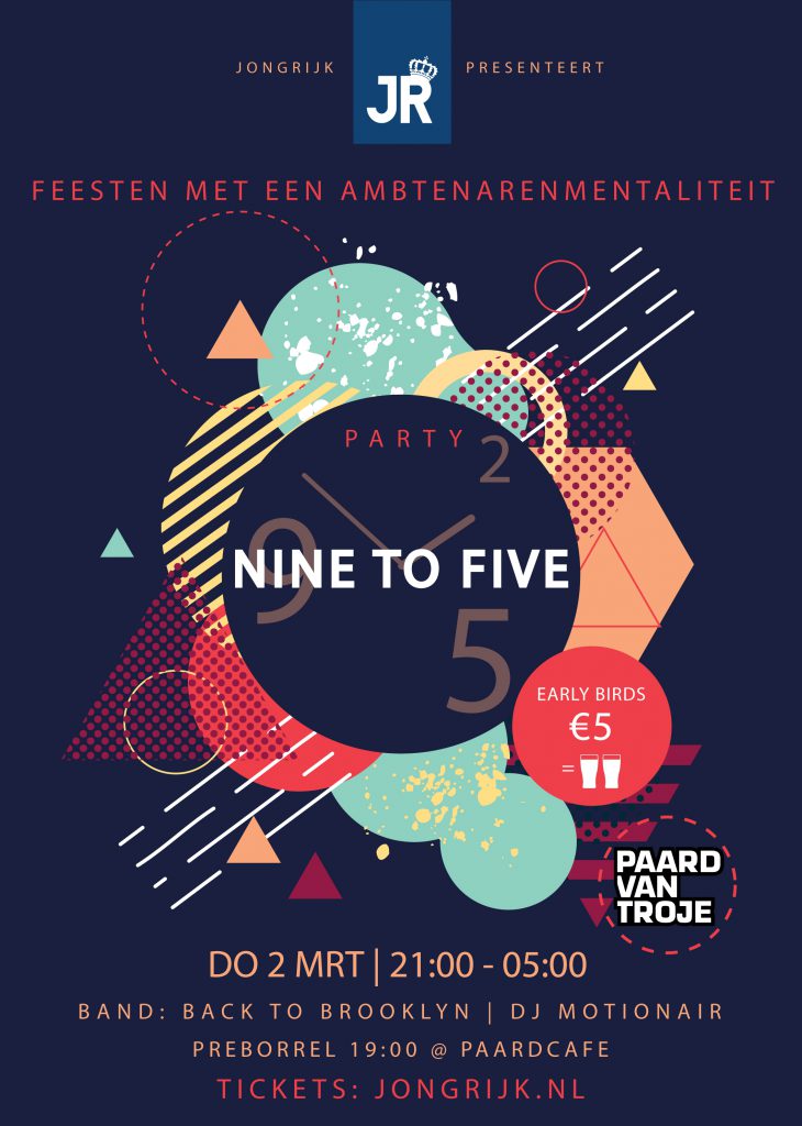JongRijk's tweet photo. NINE TO FIVE Jonge Ambtenarenfeest - https://t.co/Gc3D9p5EBT https://t.co/5LzY0f14K8