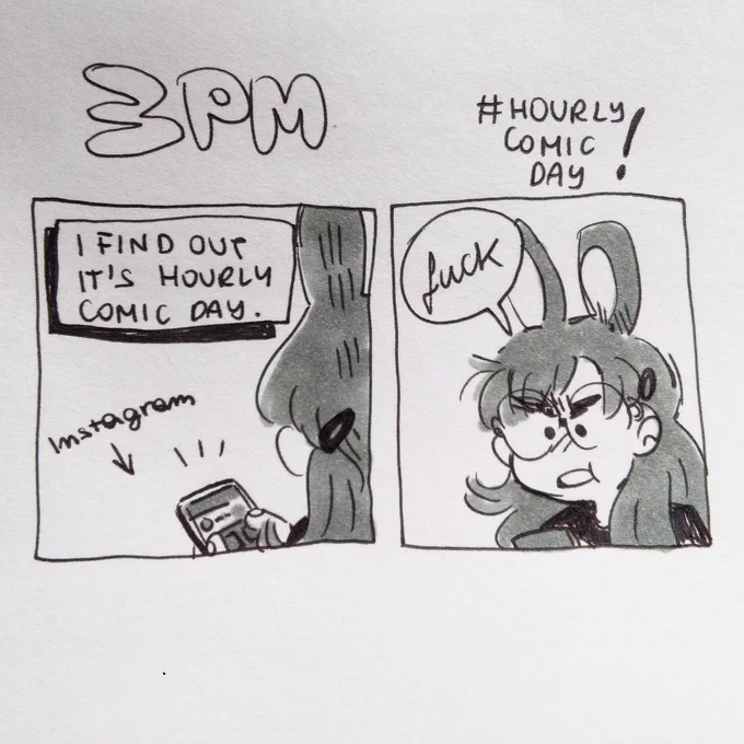Did only one doodle for #hourlycomicday. Pretend I spent the entire day sleeping. Which is not far from the truth 