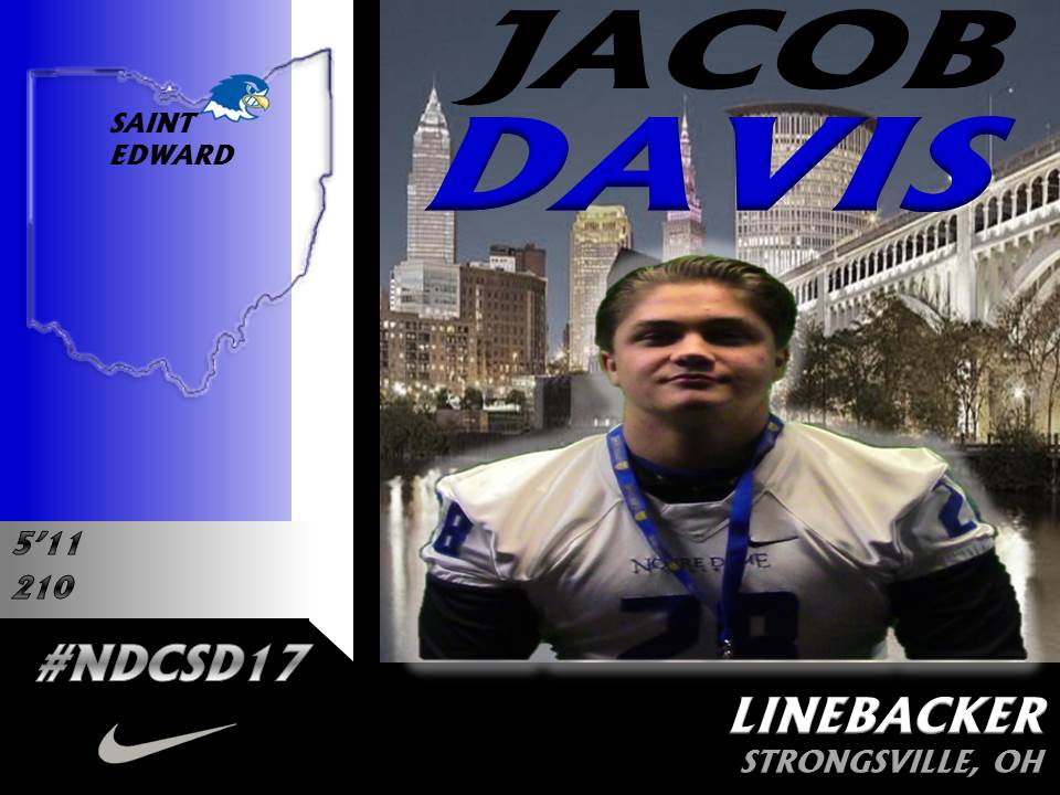 NDCFalcons's tweet photo. @Davis33Jake | Saint Edward | 5'11" 210 | LB
Welcome to the Notre Dame family! #NDCSD17 #CTM https://t.co/4Vh66mOvNY
