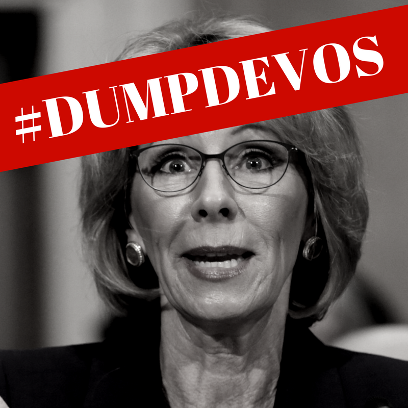 AQE_NY's tweet photo. Hey @Fam4ExcSchools NY is united in our call to #DumpDevos End your silence Will you stand up against a dangerously unqualified billionaire? https://t.co/cw9VUSsuBu