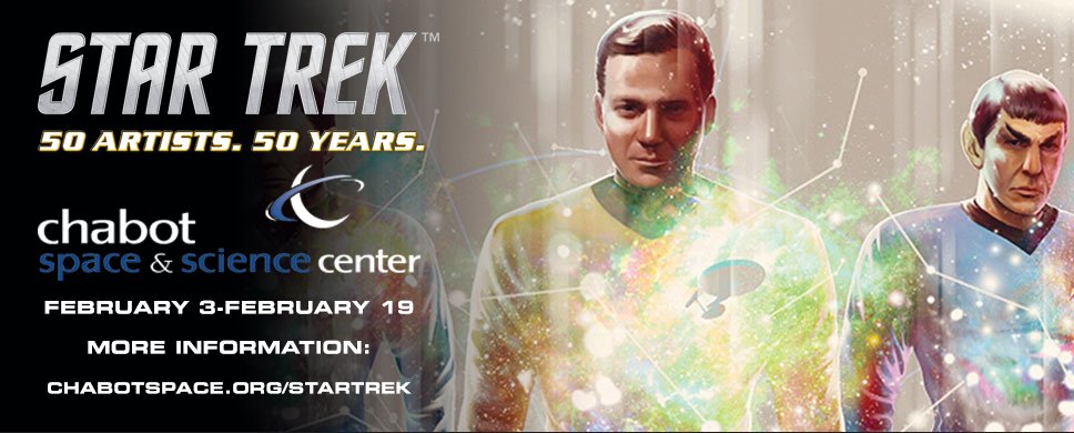 trekonlinegame's tweet photo. Like/RT in next 24hrs for a chance at Temporal Special Agent Pack (PC) and 1yr membership @ChabotSpace! 
#StarTrek 50yrs of Art opens Feb 3! https://t.co/X5PphiVaHe