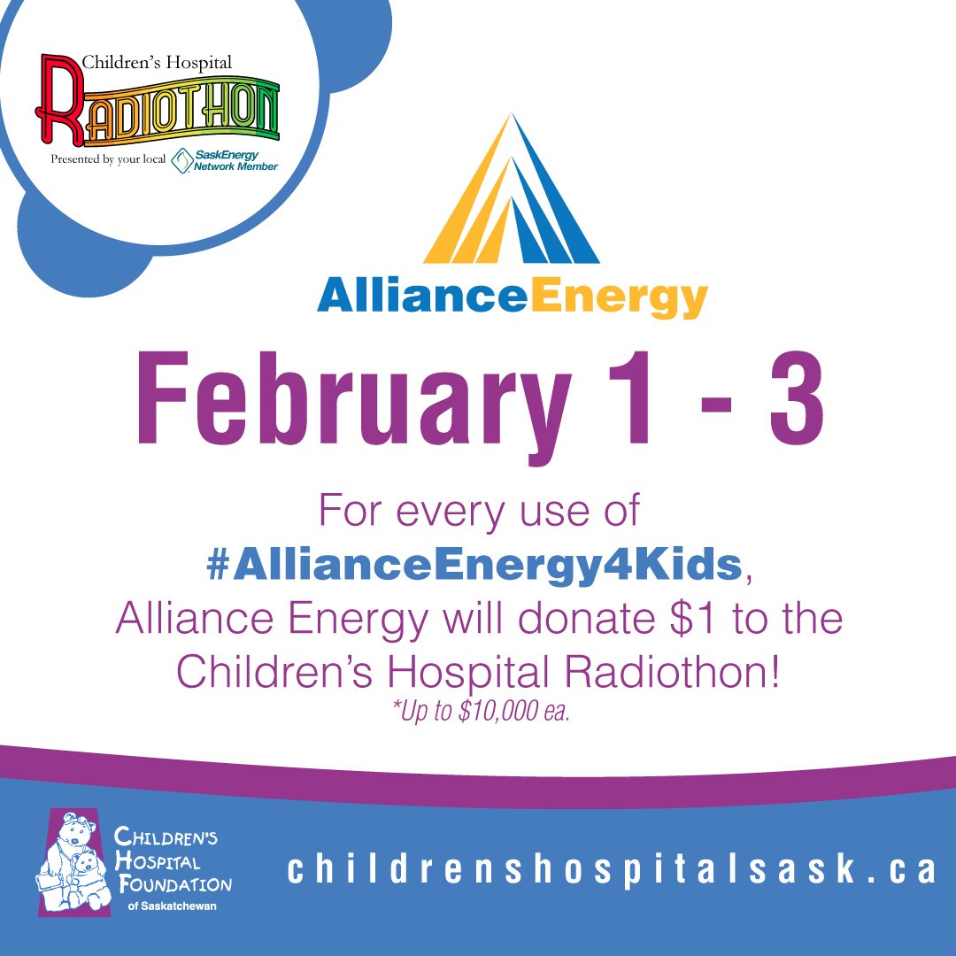 PattisonKids's tweet photo. Need a pick-me-up? You can tweet/RT #AllianceEnergy4Kids &amp; $1 will be donated to #CHFSRadiothon! Now, isn’t that better? #Saskatchewan https://t.co/AUnMfd9C6H