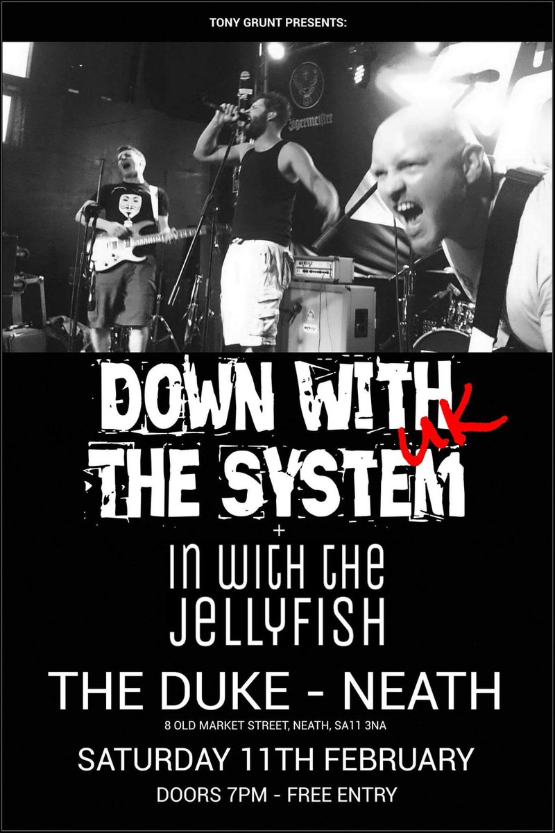 More gigs coming your way....
<a href="/DWTSuk/">Down With The System</a> and #IWTJ - Sat 11 Feb
#TheDukeNeath after #WALvENG
#LiveMusic #Neath
facebook.com/events/1741095…