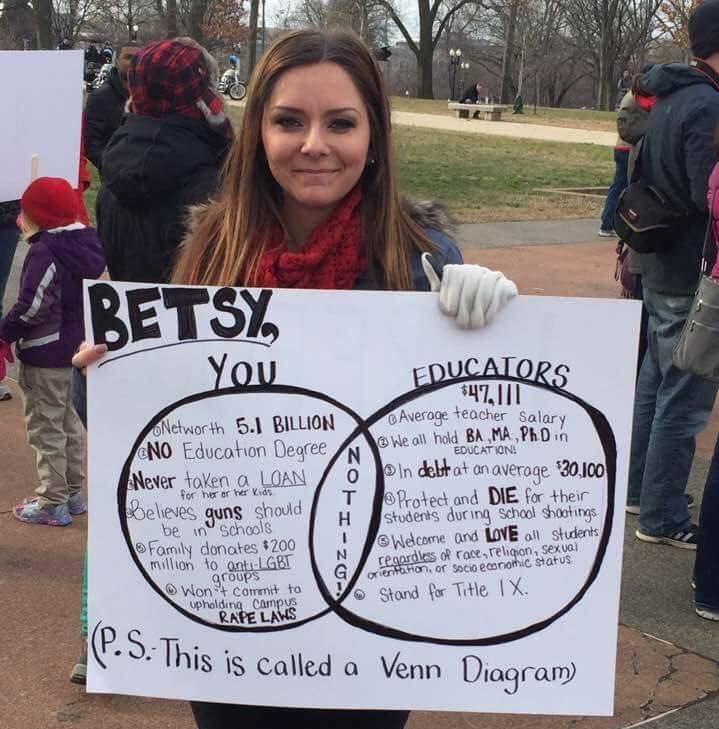 atrumptastrophe's tweet photo. #DeVos is an insult to educators and the educated; an affront to our children's futures. #resist #trumptastrophe https://t.co/b8130aUL41