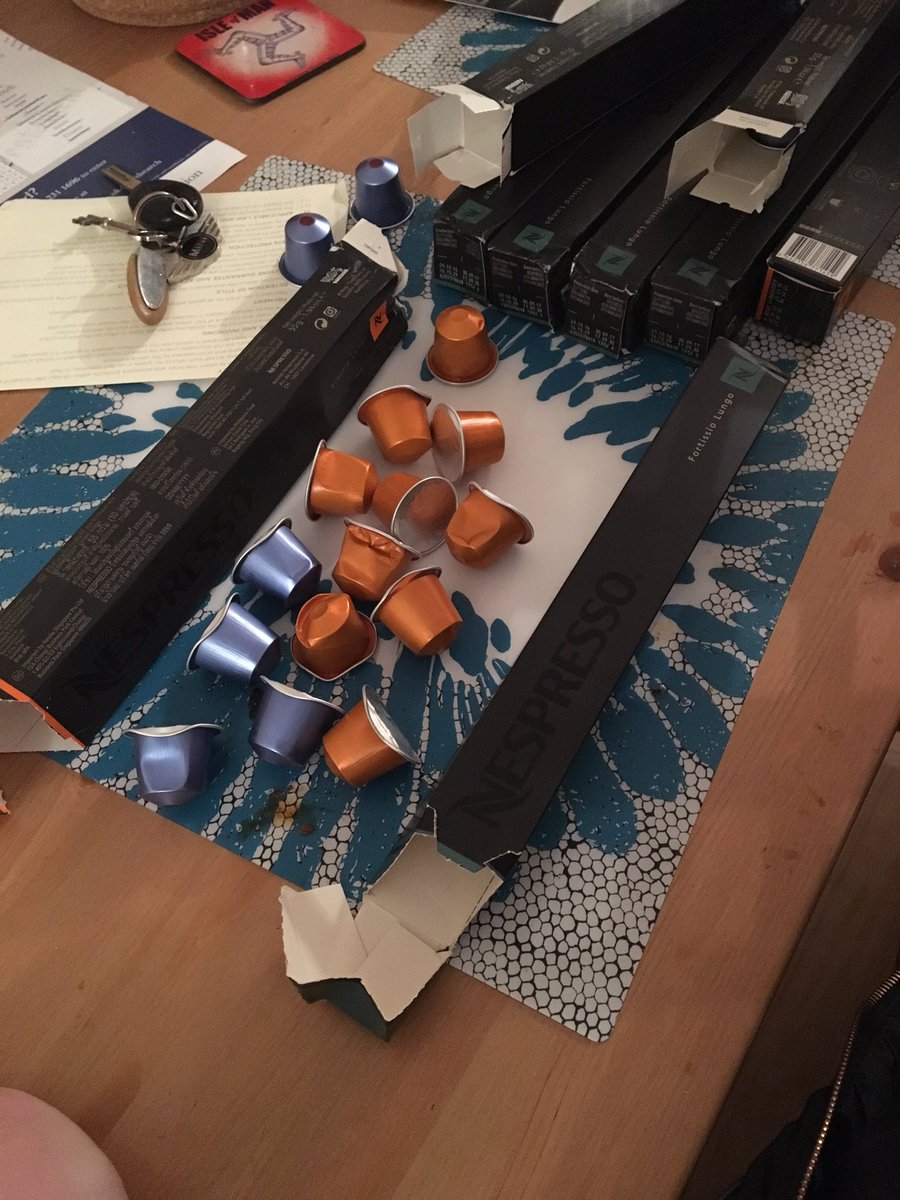 naychayy's tweet photo. @NespressoUK so disappointed to come home to our damaged welcome pack - half the pods crushed!! They won't fit machine. What a waste of £85 https://t.co/asOTBFQAEJ