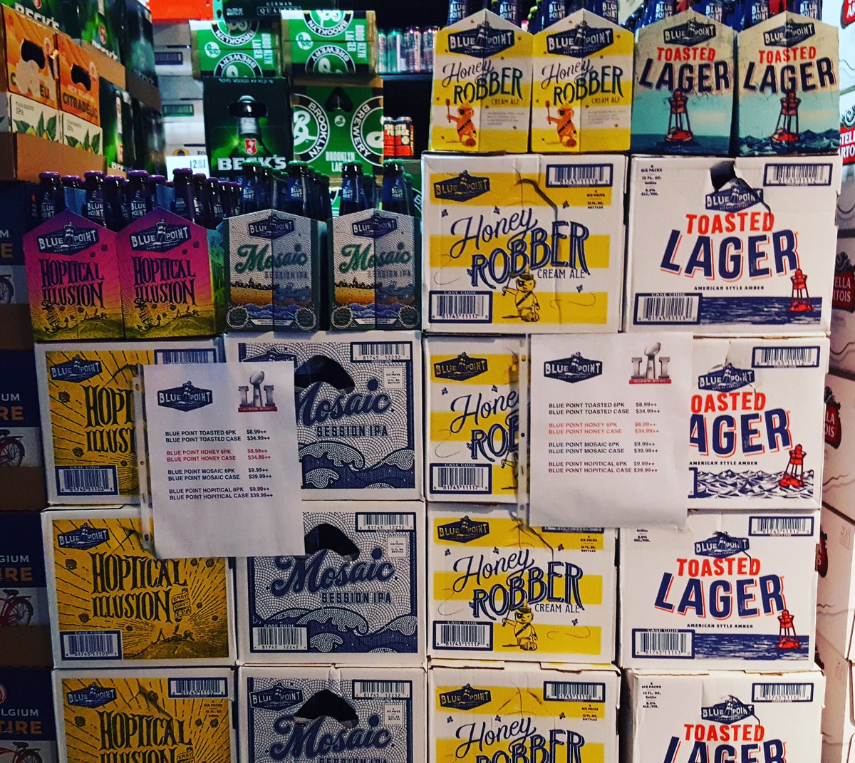 TriboroBeverage's tweet image. #SuperBowl #BlowOut
@BluePointBrewer #toastedlager
#hopiticalillusion #honeyrobber
#mosaicsessionipa