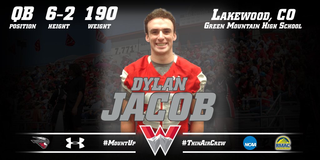 MountaineerFB's tweet photo. Welcome quarterback Dylan Jacob to the family! #NationalSigningDay #NSD17 #MountUp #ThinAirCrew https://t.co/inz9OS11lA