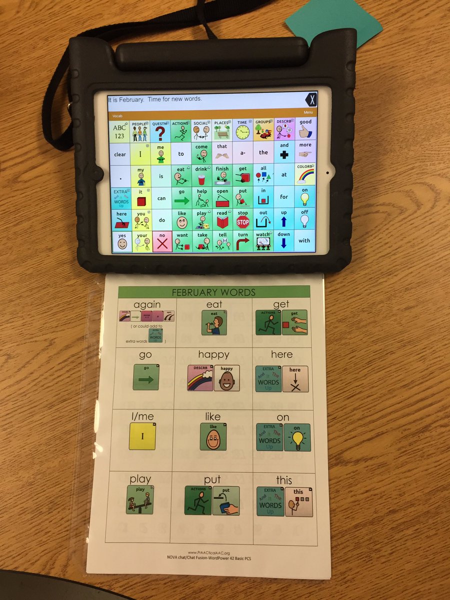 WindsorSpeech's tweet image. It&apos;s February 1st! Time to practice new core vocabulary! #AAC #expressivelanguage #vocabularybuilding