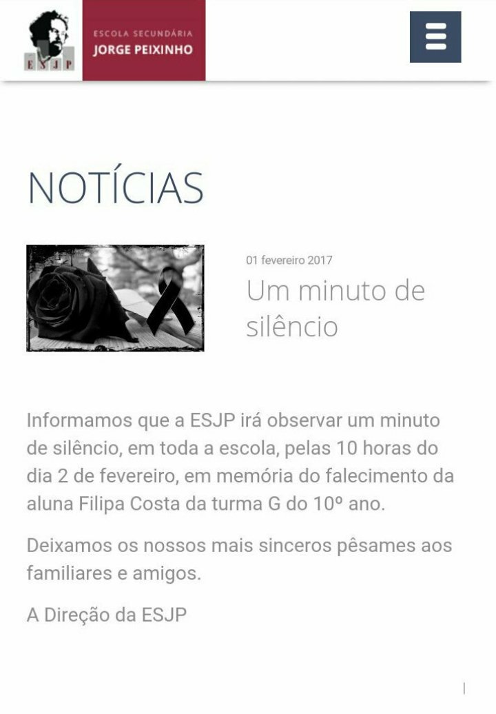 AEstudantesesjp's tweet photo. Amanhã às 10h, será realizado um minuto de silêncio em memória da Filipa no campo de basket. Pedimos a todos que respeitem o momento 🌟🌟 https://t.co/m5UsaJHWJ2