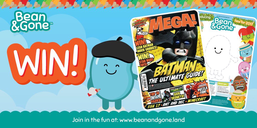 Bean_and_Gone's tweet photo. We're in this months' @Mega_mag_ with a colouring competition to #win some customised Bean #prizes  - Go check it out! #beanandgone https://t.co/q17JdWM2si