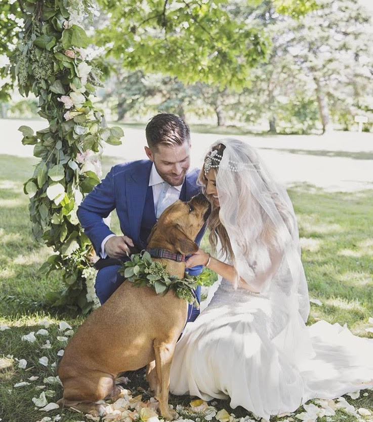 GarrisonBespoke's tweet photo. Congrats to our CM looking sharp while enjoying a moment with his new family in a crisp blue sharkskin from VBC. https://t.co/KQq2mcJRMK