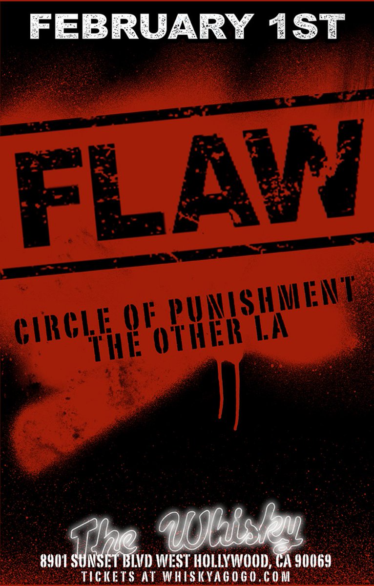 Last show for this run then home for 2 weeks
#tourlife #WeAllBleedRed #fuckitvanit #Flaw #FlawFamily