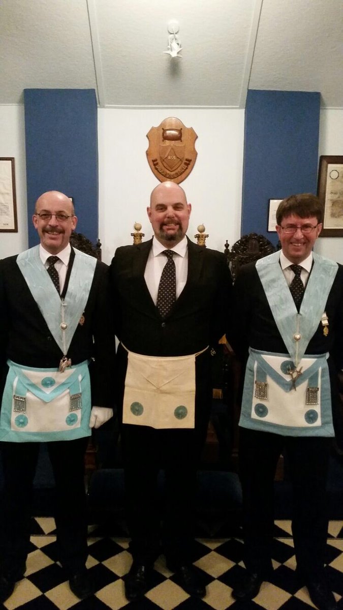 Our newly made fellowcraft with proposer and seconder 😃