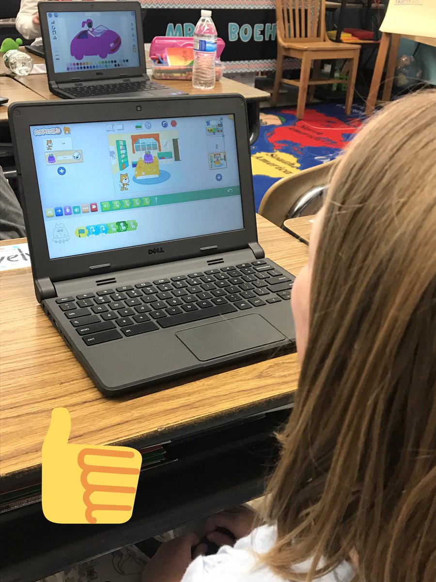 The students give #scratchjr a thumbs up! #WeRBayview #MTPSpride