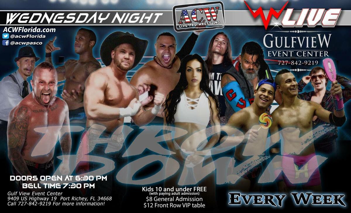 Tonight and every Wednesday at the Gulf View Event Center!
#ACWFlorida
#GulfViewEventCenter