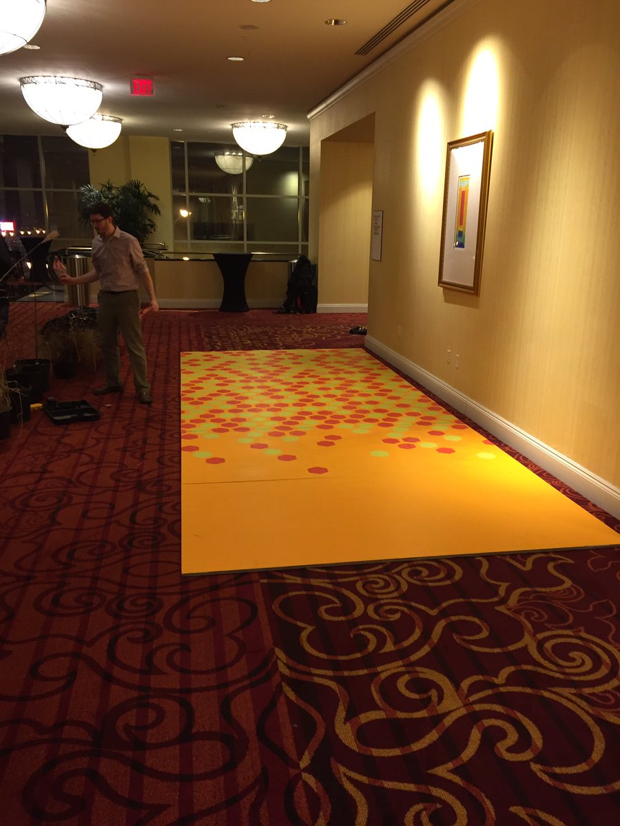 RunDMC85's tweet image. Helping @SWTlivingDesign @PGAVPLANNERS setup pollinator themed flooring for our parklet at the @NewPartnersConf. Stop by if attending!!!