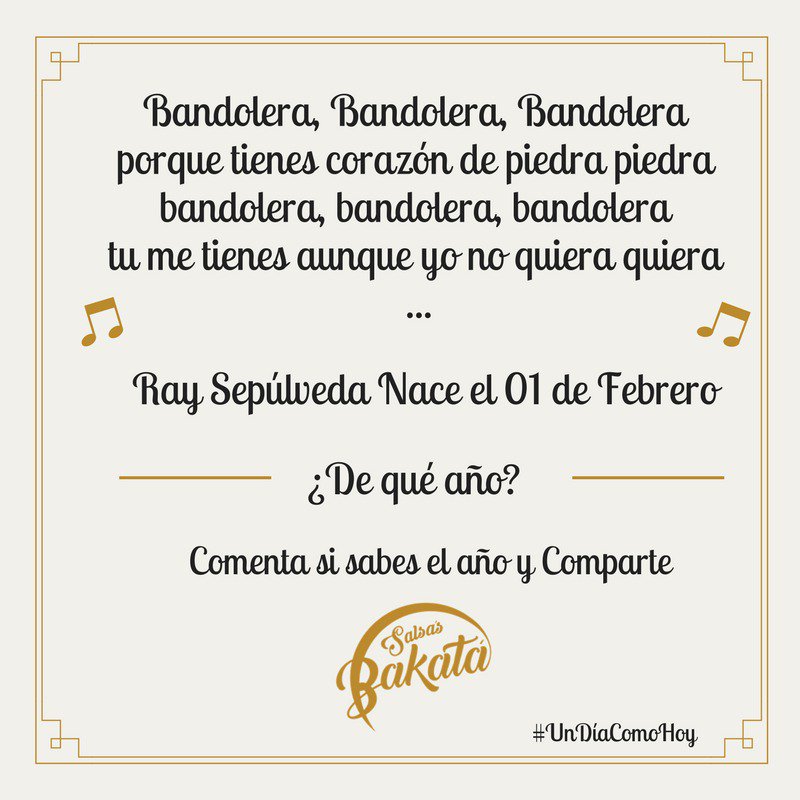Salseeerooo, ¿sabías que un día como hoy nace Ray Sepúlveda?
TeLoVieneAPregonarSalsasBakatá