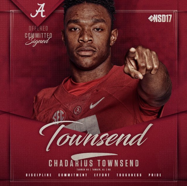 Alabama signs two true RBs in Najee Harris and <a href="/BrianR_4/">Brian K Robinson Jr</a>, and also adds <a href="/ChadariusT/">Chadarius Townsend</a> that can play almost anywhere on the field!! #RollTide 🐘